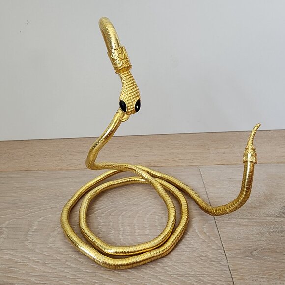 NWT Gold Snake Necklace or Snake Bracelet or Snake Hair Crown Bendable - Picture 7 of 10